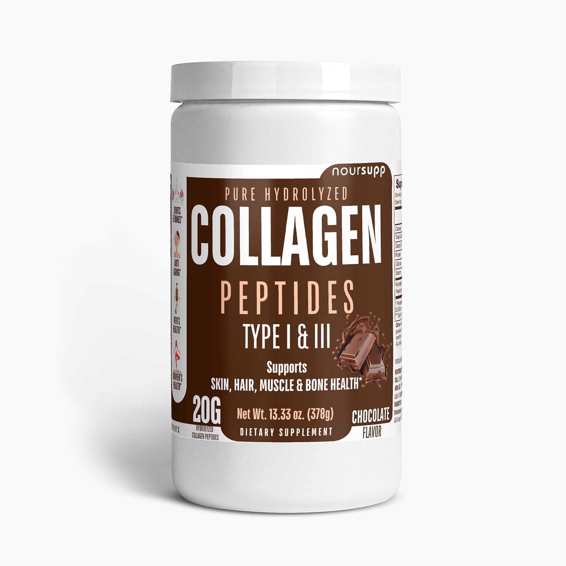 Pure Hydrolyzed Collagen Peptides Powder (Chocolate)