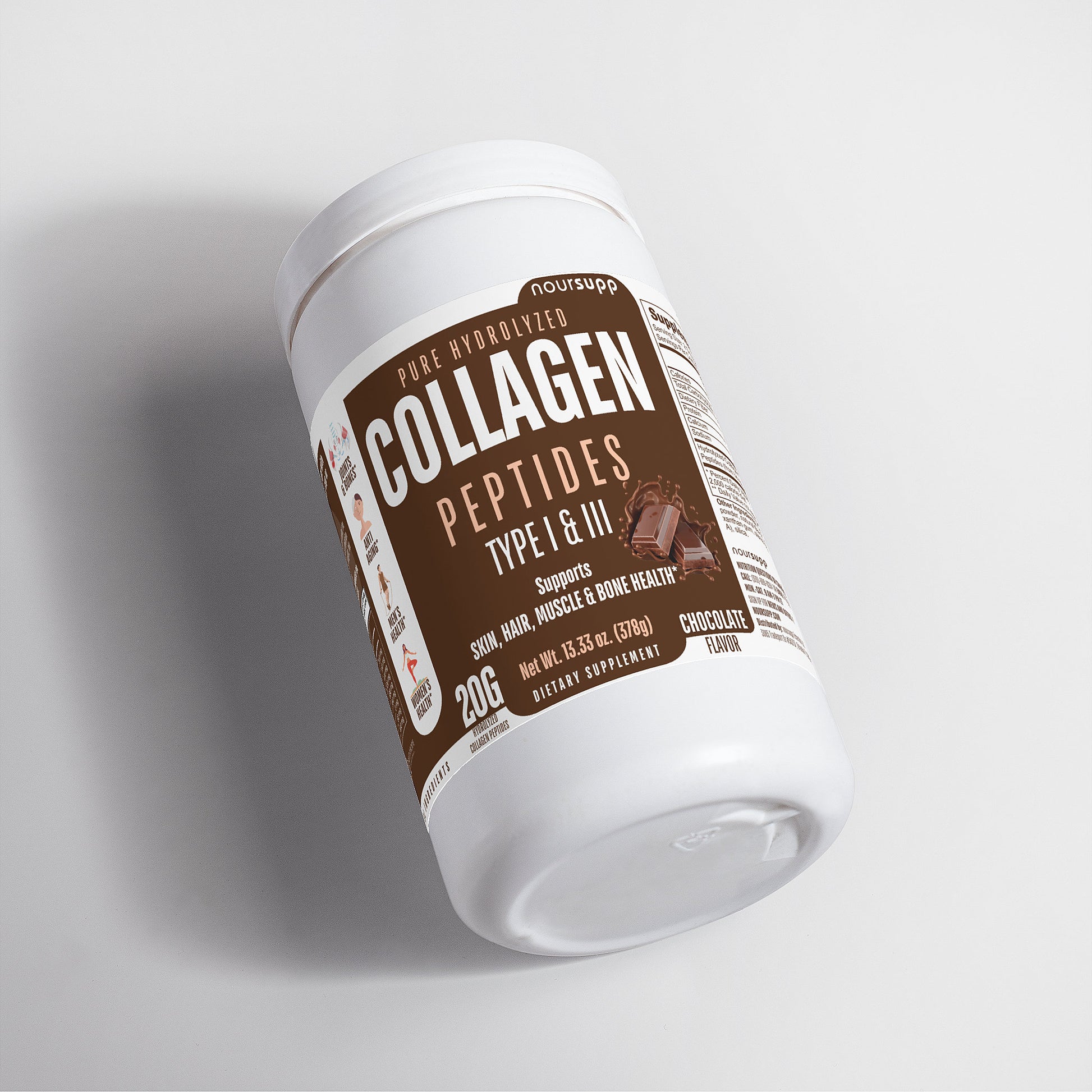 Pure Hydrolyzed Collagen Peptides Powder (Chocolate)