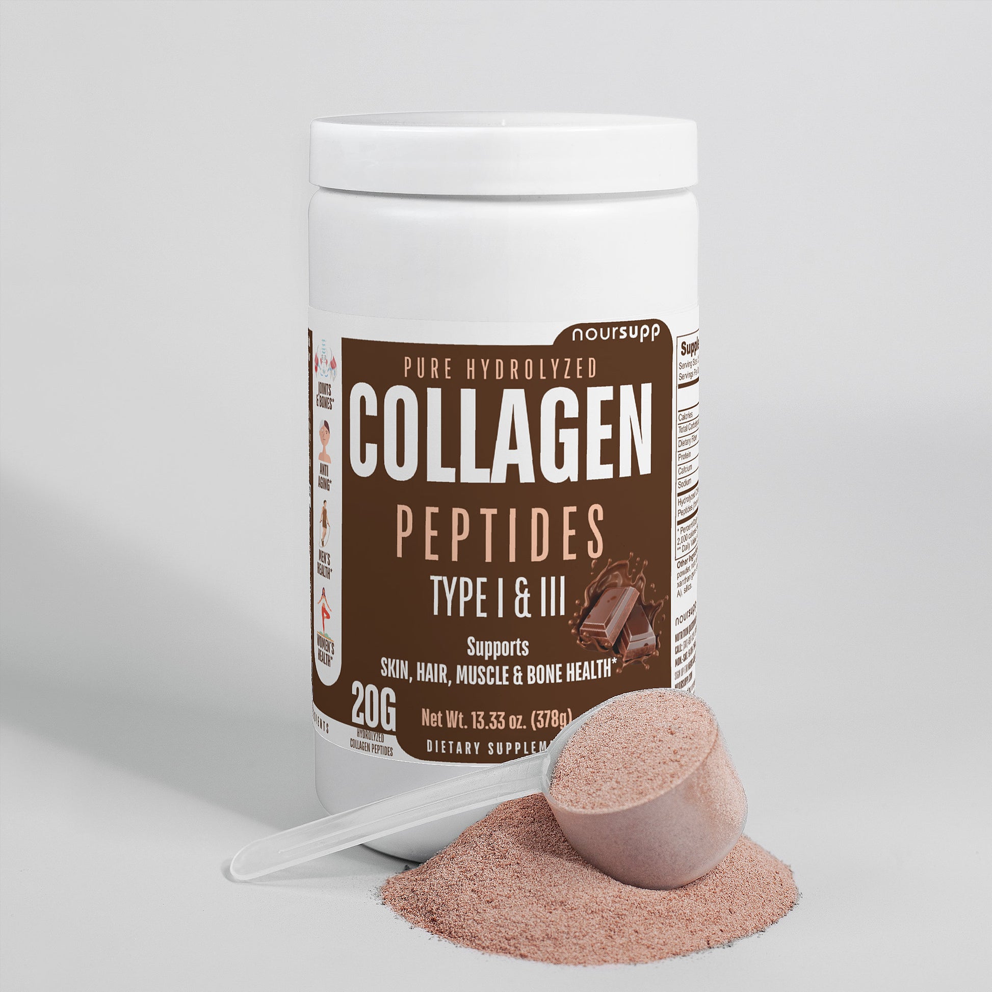 Pure Hydrolyzed Collagen Peptides Powder (Chocolate)