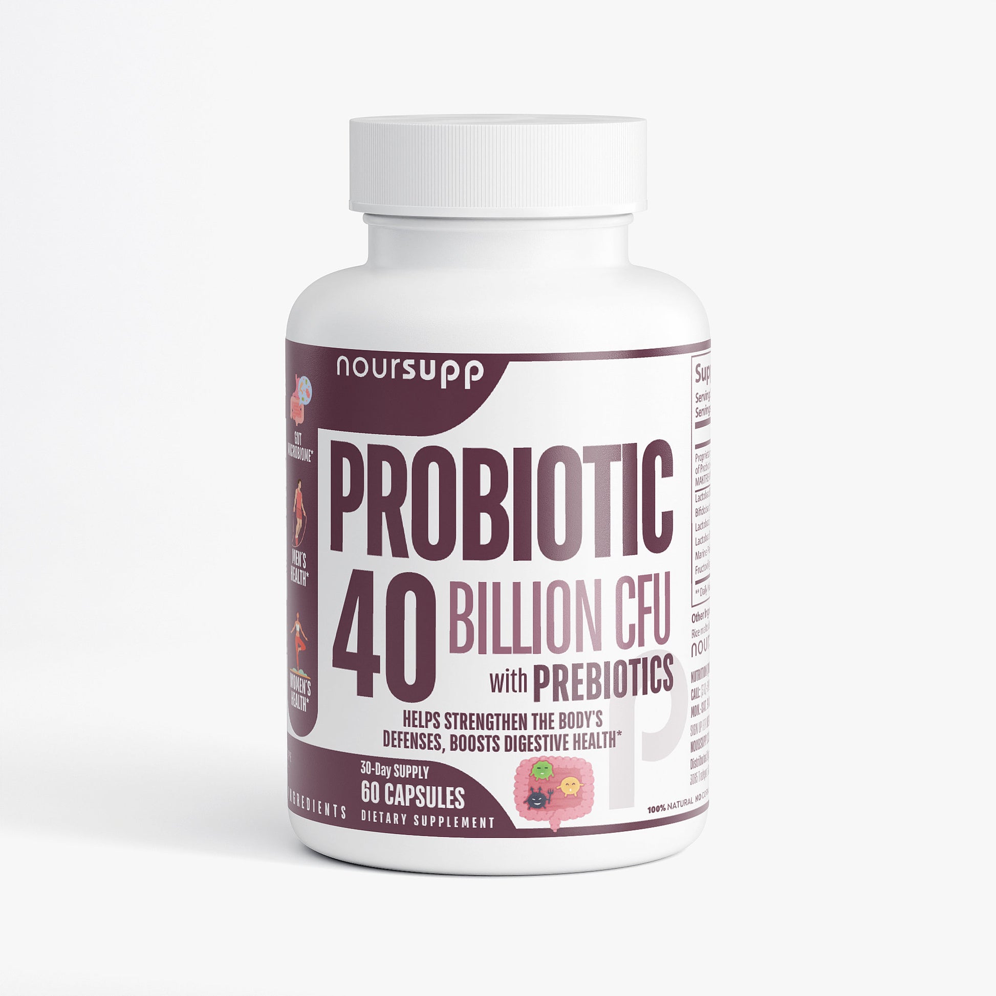 100% Natural Probiotic 40 Billion with Prebiotics