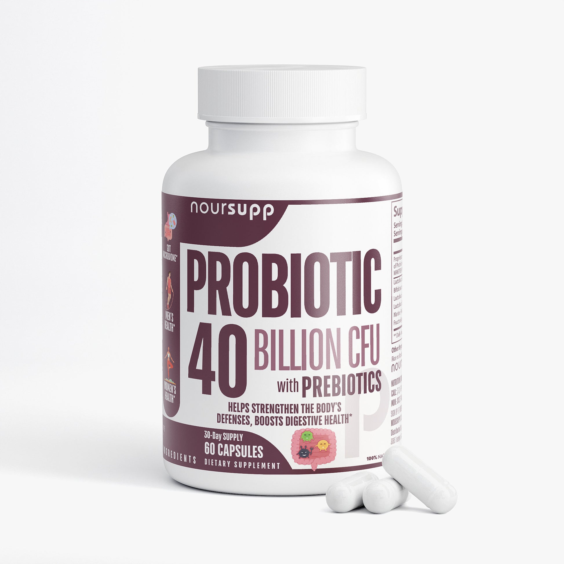 100% Natural Probiotic 40 Billion with Prebiotics
