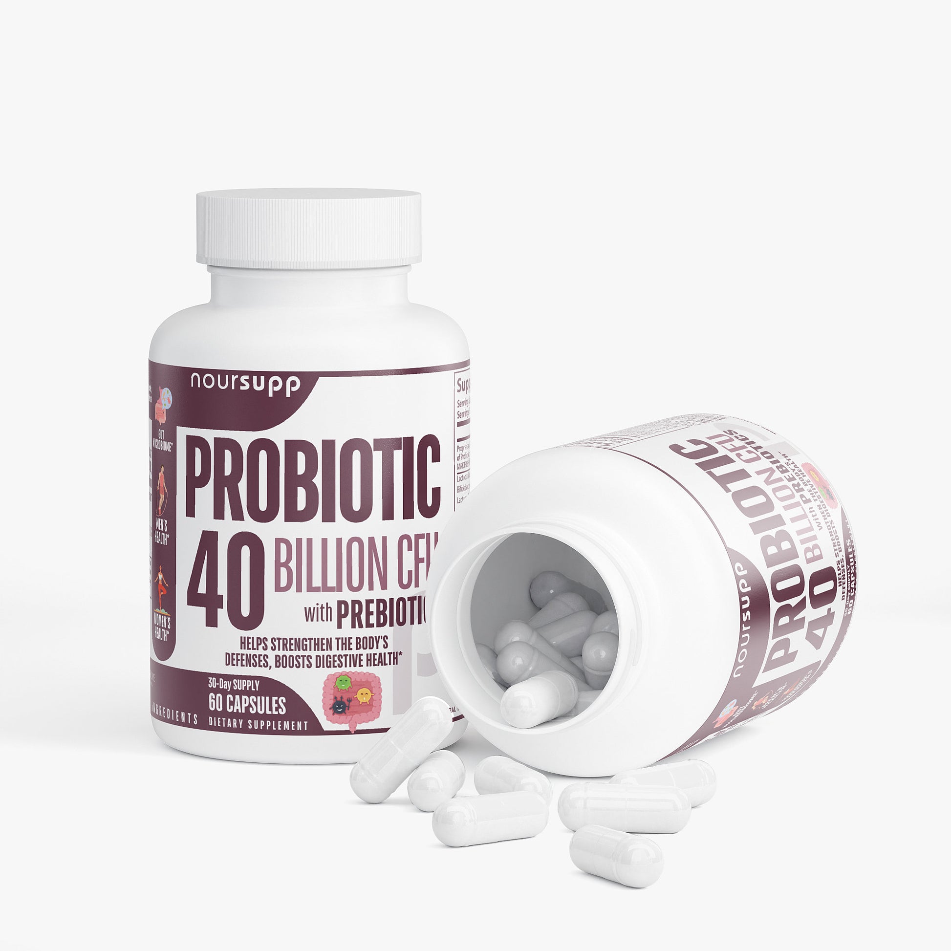 100% Natural Probiotic 40 Billion with Prebiotics
