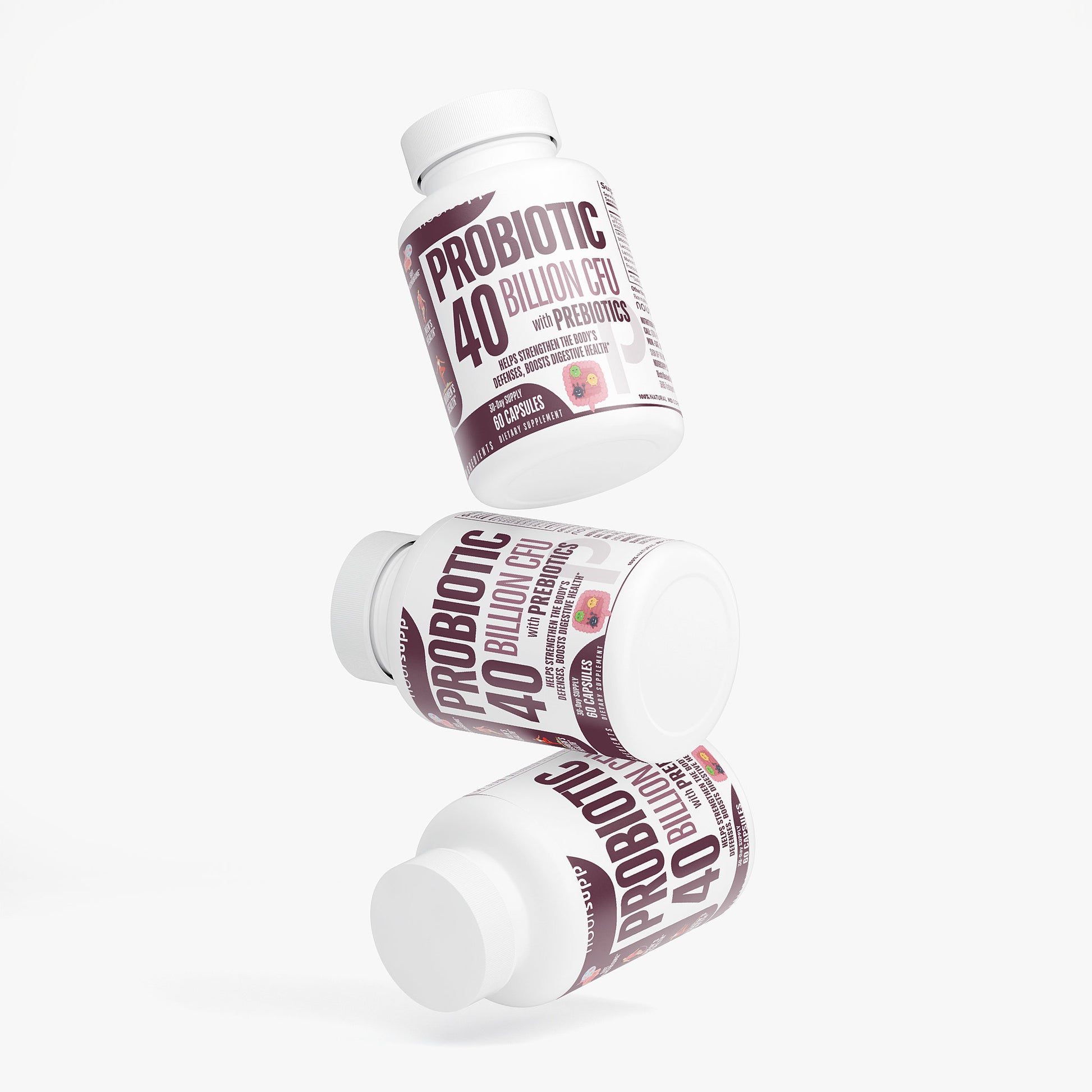 100% Natural Probiotic 40 Billion with Prebiotics