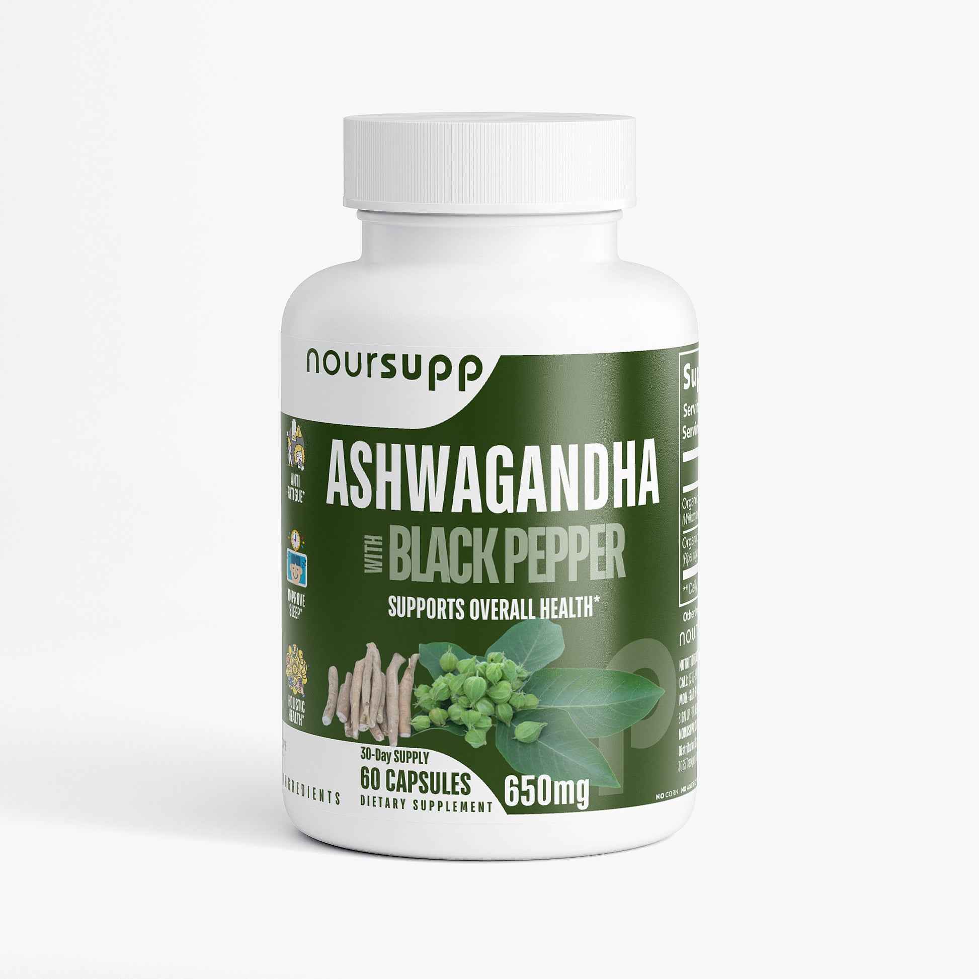 100% Organic Ashwagandha with Black Pepper