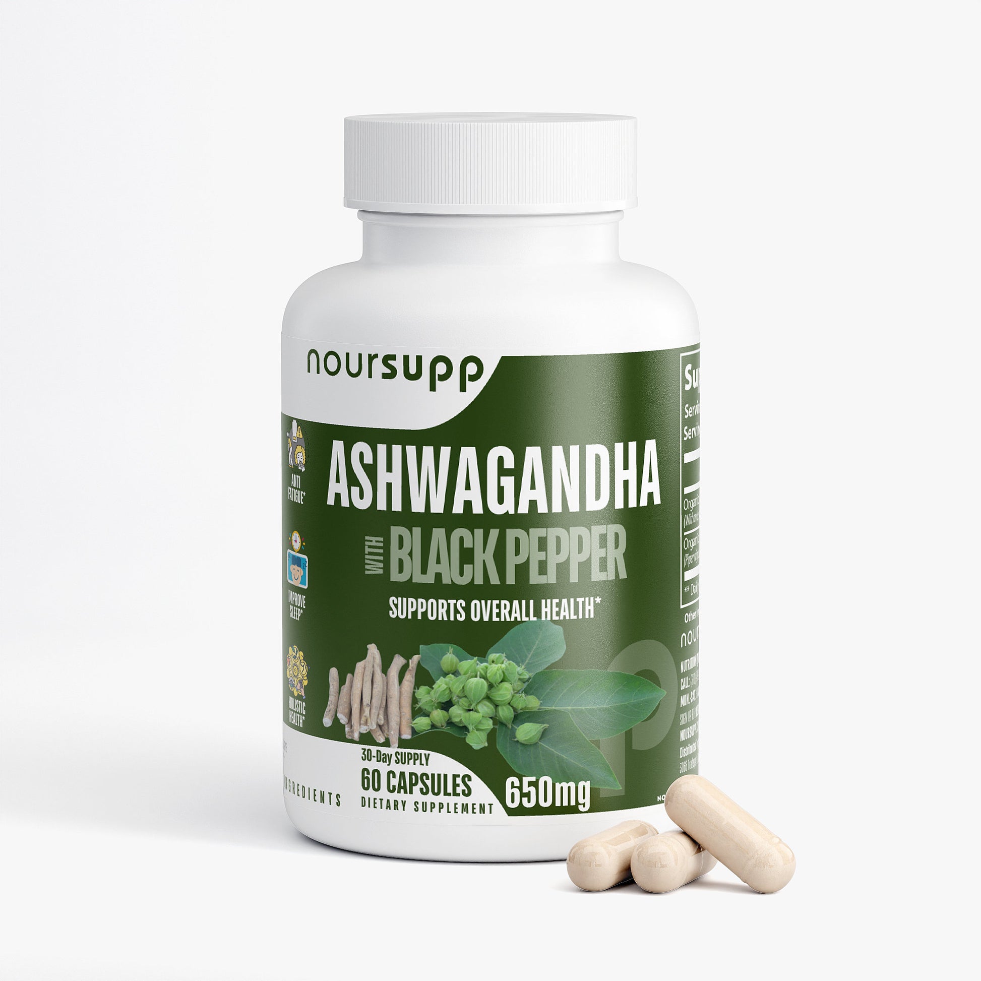 100% Organic Ashwagandha with Black Pepper