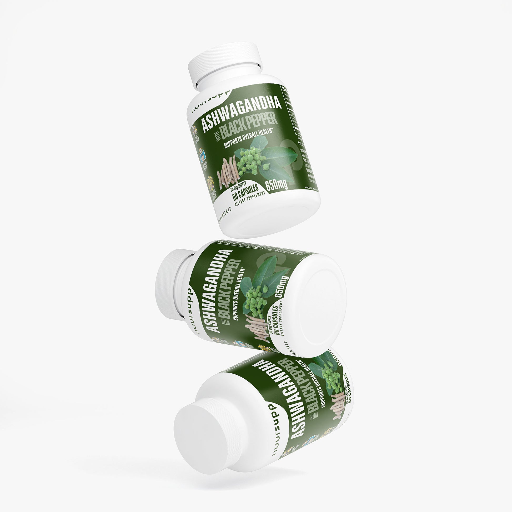 100% Organic Ashwagandha with Black Pepper