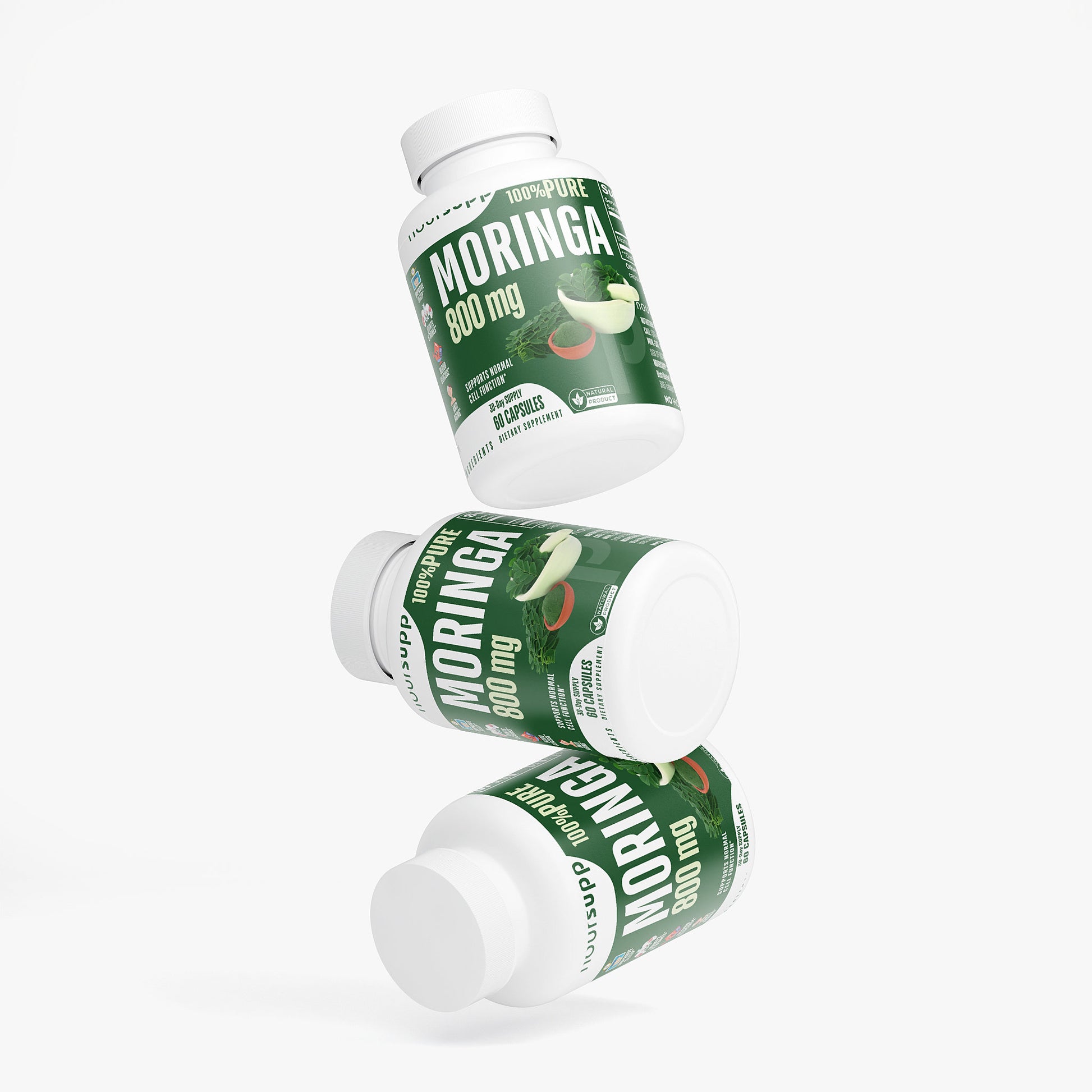 100% Pure Moringa 800mg 30-Day Supply 60 Caps