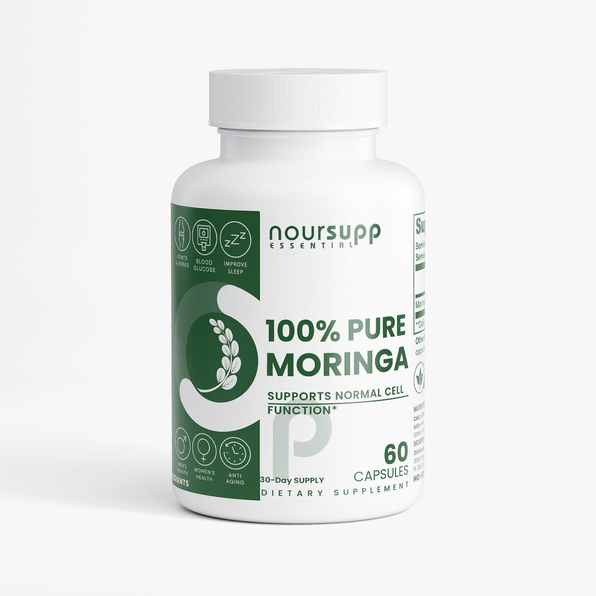 100% Pure Moringa 800mg 30-Day Supply 60 Caps