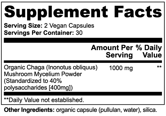 100% Organic Chaga Mushroom