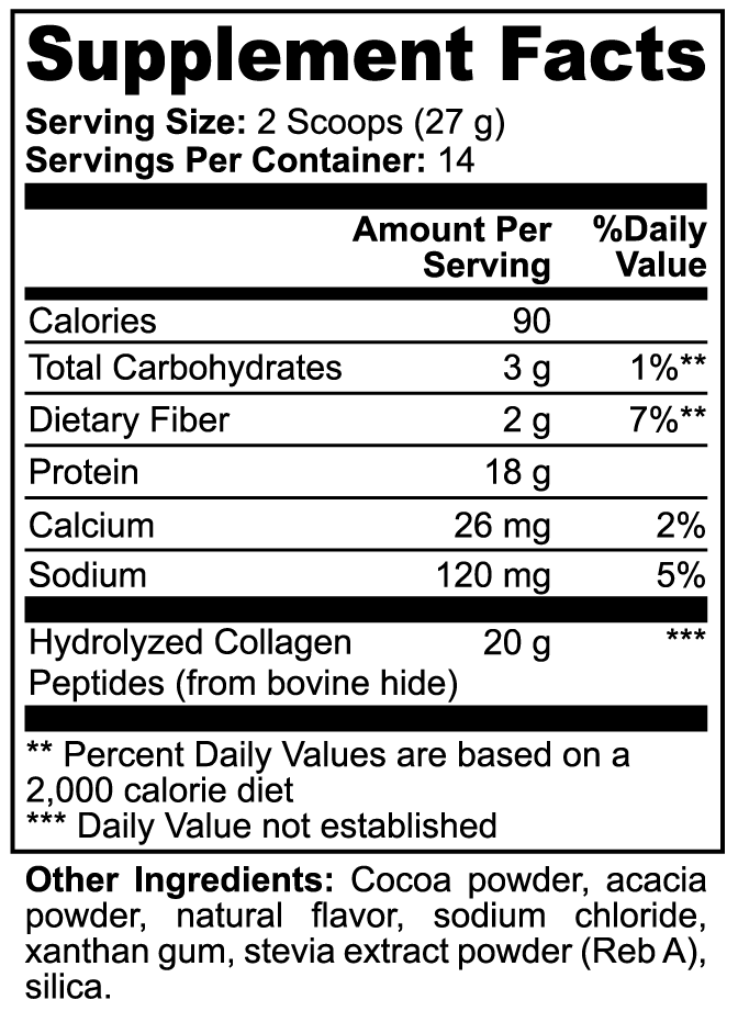 Pure Hydrolyzed Collagen Peptides Powder (Chocolate)