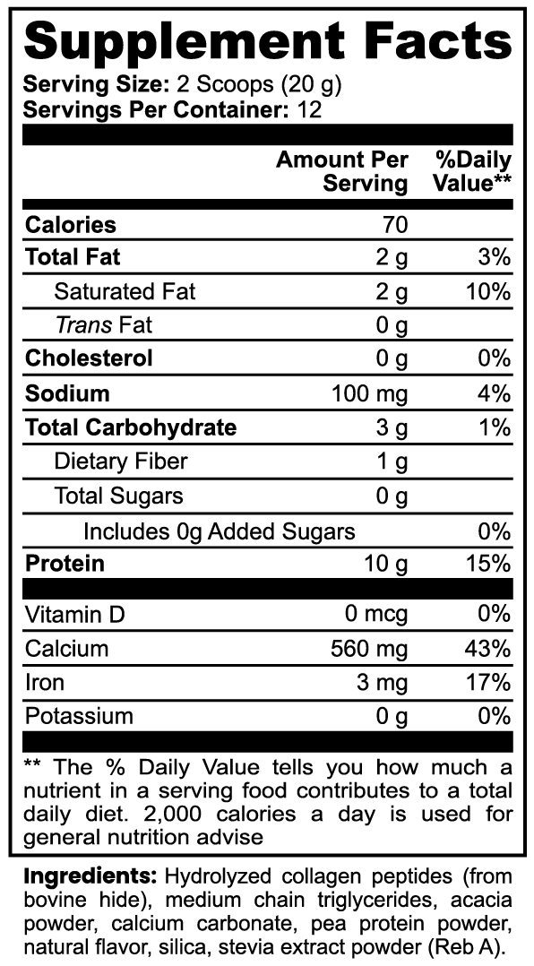 Pure Hydrolyzed Collagen Creamer (Vanilla)