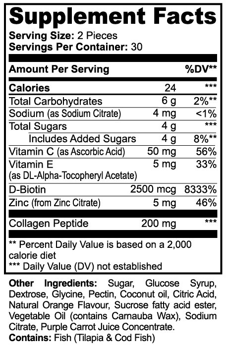 Collagen Peptide 200mg Gummies (Adult)