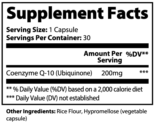 100% Natural CoQ10 Ubiquinone 200mg